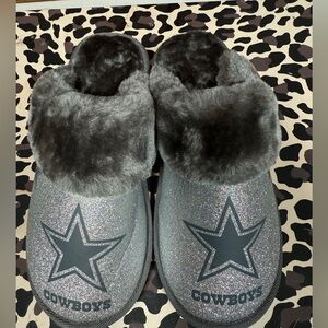 Cowboys Glitter Slippers - Gray